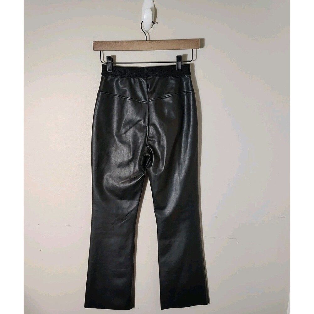 Wolford Womens Black Vegan Leather Crop Flare Pants Size 4 High Rise Minimalist - Picture 14 of 14